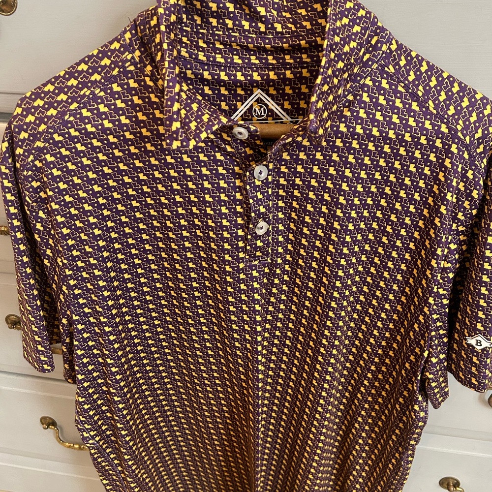 Men's Burlebo LSU polo Shirt Medium NWOT